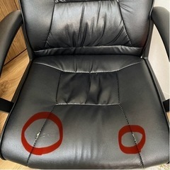 【引取り限定】山善YAMAZEN ハイバックレザーチェア 肘付ブラックの画像