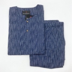 未使用◆メンズ◆ヘンリーネックしじら織スーツ◆夏用