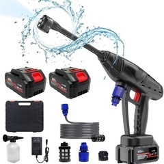 【新品未使用】高圧洗浄機 コードレス バッテリー 充電式 10M...