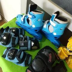 キッズ用 インライン&ローラスケート シューズ  サポーターセット の画像