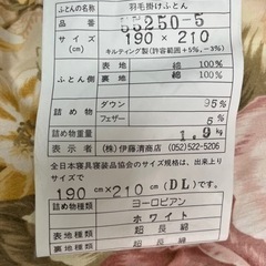 新品ヨーロッパホワイトダウン羽毛布団(ダブル)