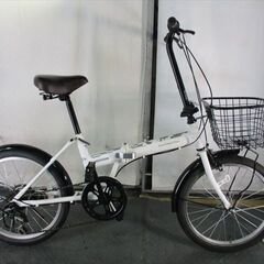 D554　★10000円★　折りたたみ中古自転車【白　20インチ 】