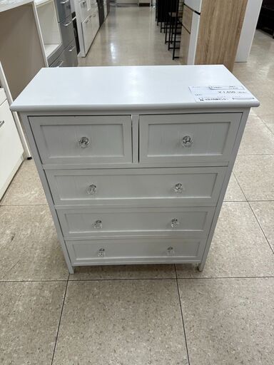 ★ジモティ割あり★  チェスト 白 H76×D30.5×W59.5 クリーニング済み TJ6147