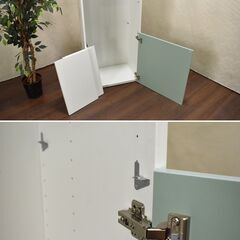 【9/14受渡終了】≪yt1357ジ限≫ IKEA/イケア BESTÅ/ベストー 扉付き収納棚 幅60cm 高さ129cm キャビネット カラーボックス 組立済 加工穴あり 現状品 60512-04の画像