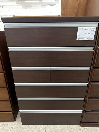 ★ジモティ割あり★ 全国家具工業 整理タンス 茶 H131×D42.6×W80 クリーニング済み TJ6149