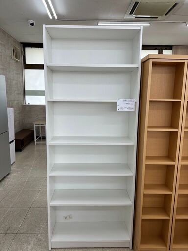 ★ジモティ割あり★  本棚 白 H202.5×D28×W80 クリーニング済み TJ6150