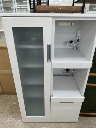 ★ジモティ割あり★ サン レンジ台 白 H120×D43×W70 クリーニング済み TJ6151
