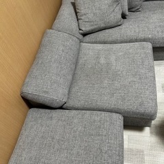 L字ソファー グレーの画像