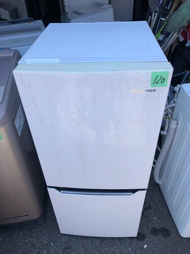 NO120❗️北九州市内配送無料 2019年 ハイセンス 【右開き】130L 2ドアノンフロン冷蔵庫 エディオンオリジナル パールホワイト HR-D1302