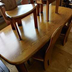 商談中！【愛品倶楽部柏店】皇室御用達 浜本工芸 ダイニング7点セット ナラ
