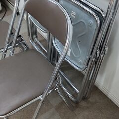 パイプ椅子　ブラウン　6脚　【注】2024年7月引渡しの画像