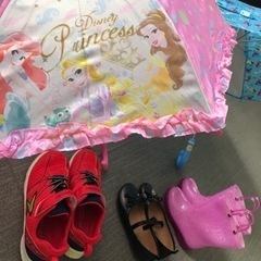 子供　靴女の子黒パンプス　レインブーツピンクラメの画像