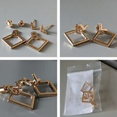 スクエアモチーフ スタッドピアス（新品）の画像