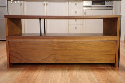 天然木 × スチール TV台 [幅 91～161cm(伸縮可),奥行 40cm,高さ42.5cm]