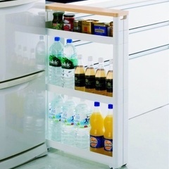 隙間収納　４段　幅12.5cm 木天板付き