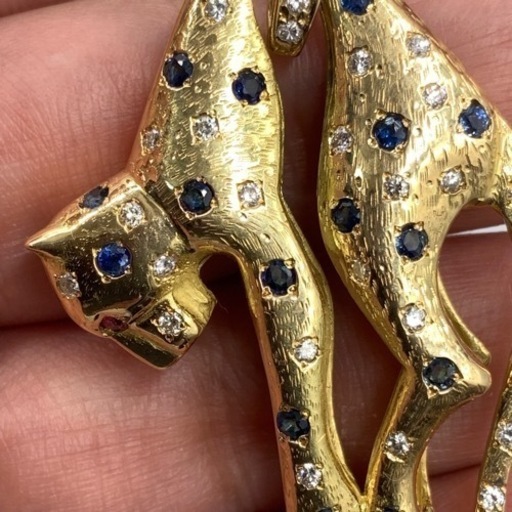 K18 18金　パンサー　ペンダント　パンサートップ　ダイヤ　トップ　20.3g リバーシブル