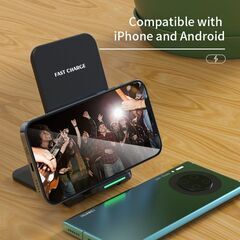 【新品】65ワット対応✨急速ワイヤレス充電スタンド★選べるカラー★ケーブル付きの画像