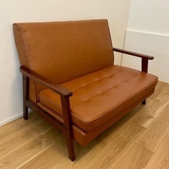 2Pソファ キャメル| 楽天 ミッドセンチュリー アンティーク調...