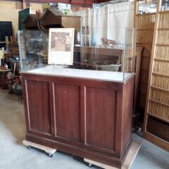 作業台 店舗什器 ガラス ショーケース 木製 収納棚　/UJ-0...