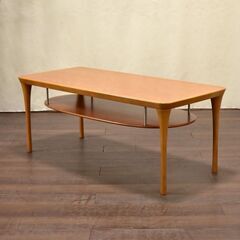 【ヤ取終了8/17】≪zyt1492≫ カリモク家具 リビングテーブル TE4710 Q033 幅120cm 奥行55cm 高さ48cm センターテーブル 2段/棚付 現状品 60426-04