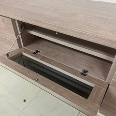 未使用　美品　TV台　幅120　大理石調　テレビボード　グレージュ　デッキ収納　新生活　韓国インテリア　キャビネットの画像