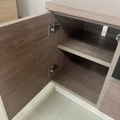 未使用　美品　TV台　幅120　大理石調　テレビボード　グレージュ　デッキ収納　新生活　韓国インテリア　キャビネットの画像