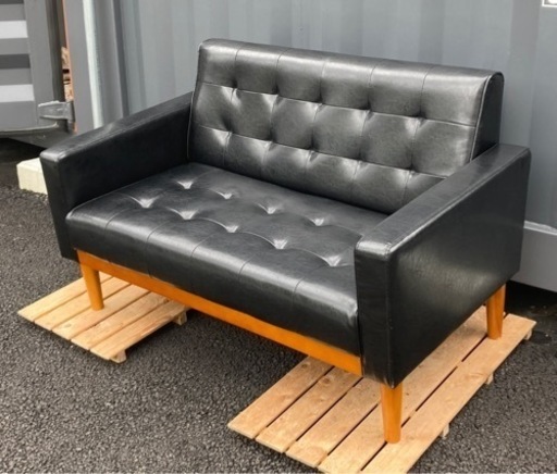 2人掛けソファ　ブラック