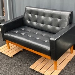 2人掛けソファ　ブラック