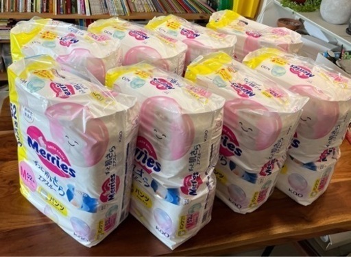 値下げ不可【8パック416枚/定価12240円】 Merris メリーズ　ずっと肌さらエアスルー　パンツ　Mサイズ　52枚　オムツ