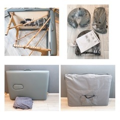 施術台　折りたたみベッド　ベッドカバー付き　の画像