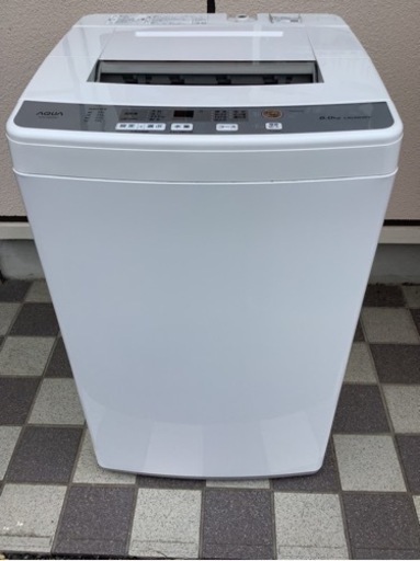 【2020年製】AQUA アクア 全自動洗濯機 AQW-S60H（W）ホワイト 6.0kg 簡易乾燥機能付 3Dアクティブ洗浄 取説付き