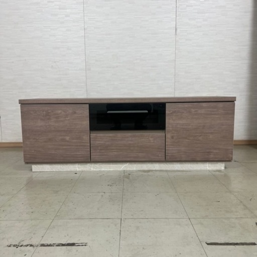 未使用　美品　幅150　TV台　テレビボード　大理石調　グレージュ　韓国インテリア　新生活　強化ガラス　ローボード　キャビネット