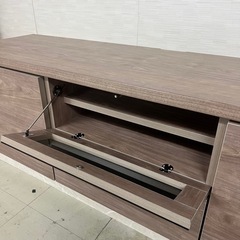 未使用　美品　幅150　TV台　テレビボード　大理石調　グレージュ　韓国インテリア　新生活　強化ガラス　ローボード　キャビネットの画像