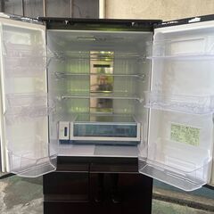 FZZA09263　シャープ SHARP 冷蔵庫 SJ-AF50H-R プラズマクラスター(幅68.5cm) 502L ガラスドア/電動フレンチドア(観音開き) メガフリーザー 6ドア グラデーションレッドの画像