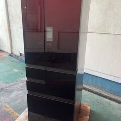 FZZA09263　シャープ SHARP 冷蔵庫 SJ-AF50H-R プラズマクラスター(幅68.5cm) 502L ガラスドア/電動フレンチドア(観音開き) メガフリーザー 6ドア グラデーションレッドの画像