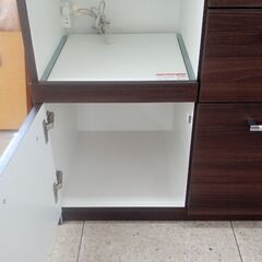★ジモティ割あり★  レンジボード ブラウン H175.5×D46.5×W87.5 クリーニング済み TJ6165