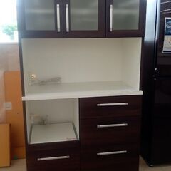 ★ジモティ割あり★  レンジボード ブラウン H175.5×D46.5×W87.5 クリーニング済み TJ6165