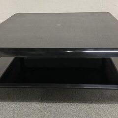 SINTESI シンテシ イタリア製 センターテーブル コーヒーテーブル TV台 ラック 黒キャスター付き 中古家具 店頭引取歓迎 R8412の画像
