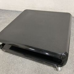 SINTESI シンテシ イタリア製 センターテーブル コーヒーテーブル TV台 ラック 黒キャスター付き 中古家具 店頭引取歓迎 R8412の画像