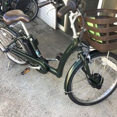 地域限定送料無料　ブリヂストン　ラクット　24　新基準　9,6AH　2021年　緑系　ナチュラ　ビビ　神戸市　電動自転車　の画像