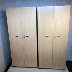 <加東市>ばら売り可◎高さ180cm★ハイシェルフ 本棚　書棚 鍵付き　木製　大きい　5段　収納　整理　全面扉