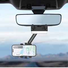 【新品未使用】① 自動車電話ホルダー ダッシュボードマウント 回転カメラ バックミラーマウント スタンド 回転可能 格納式 ハンズフリー自動車電話マウント ロングアーム フロントガラス スタバライザー付き ベントクリップ 充電器の画像