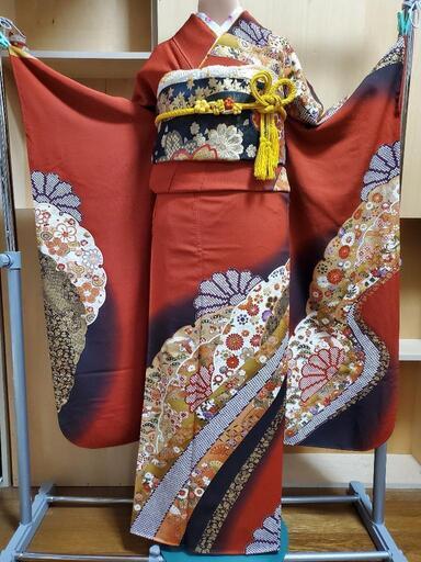 振袖(25)、長襦袢、袋帯、小物 7点セット