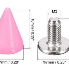コーン  7x10mmスタッド 尖った メタル DIY ベルト バッグ 靴の画像