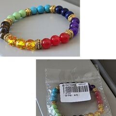 火山石弾性ビーズブレスレット②（新品）の画像