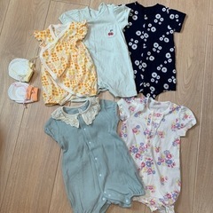 ベビー服　夏物　60〜80サイズ　5点+ベビーミトン 