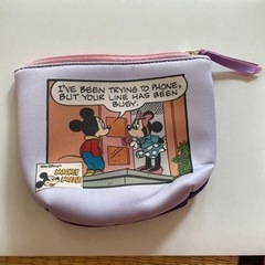 ミッキー　ミニー　コミック柄ポーチ　レトロ　ディズニー　しまむら