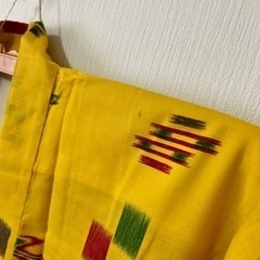 【着物】かすり 絣 黄色の画像
