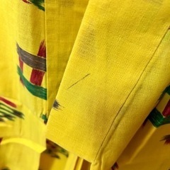【着物】かすり 絣 黄色の画像