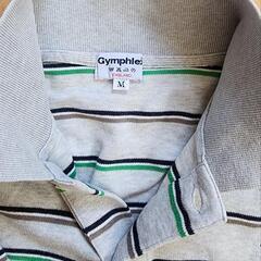 美品 ジムフレックス Gymphlex ボーダー ポロシャツ グレー 灰 Mサイズの画像